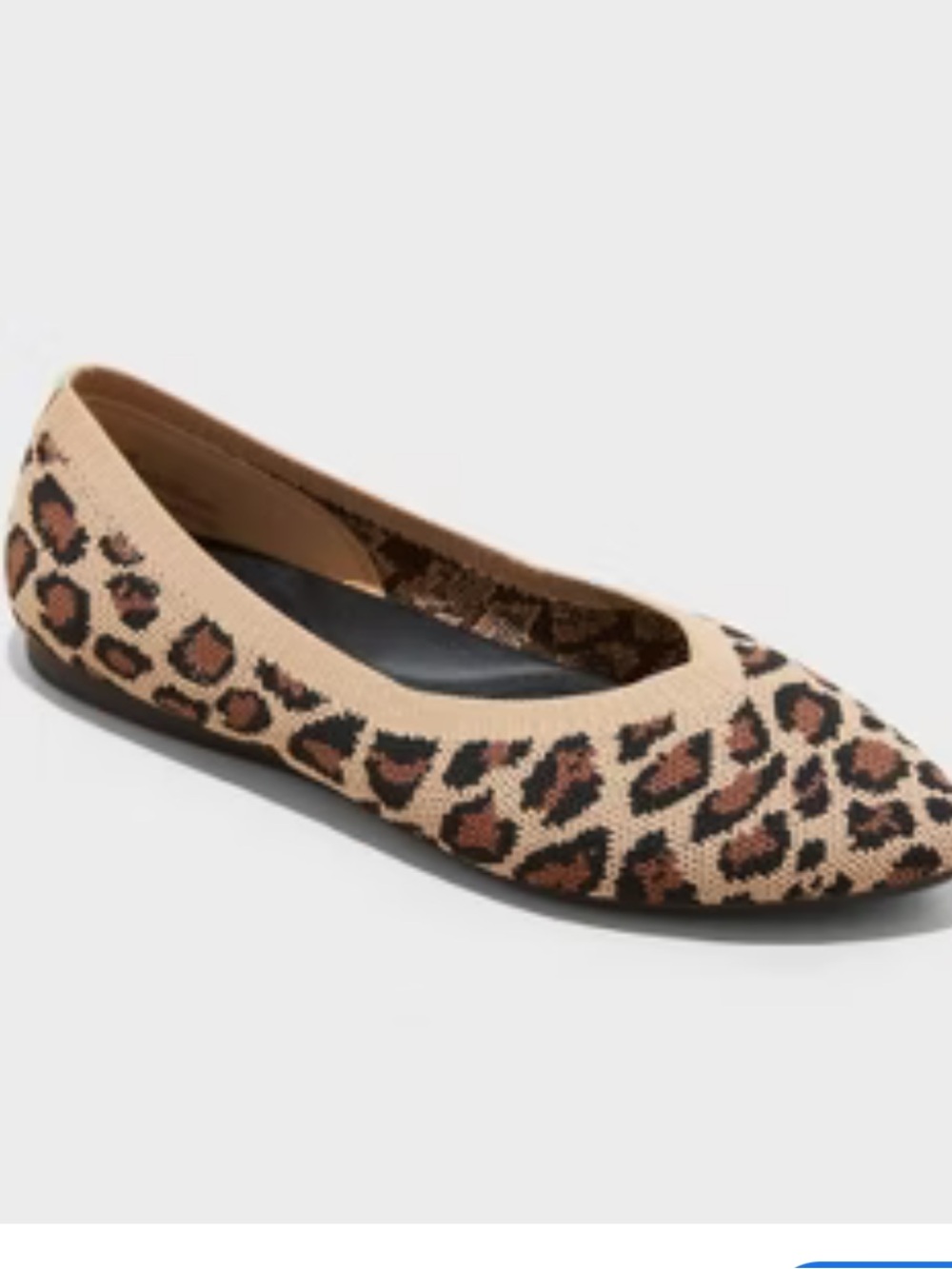 Leopard Print Knit Ballet Flats - Brown size 9.5